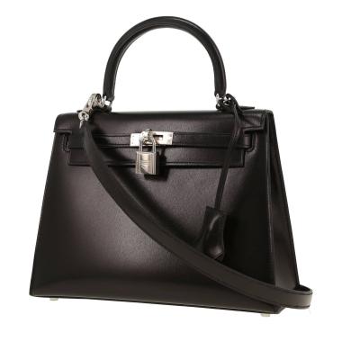 Borsa Hermès  Kelly 25 cm in pelle box nera