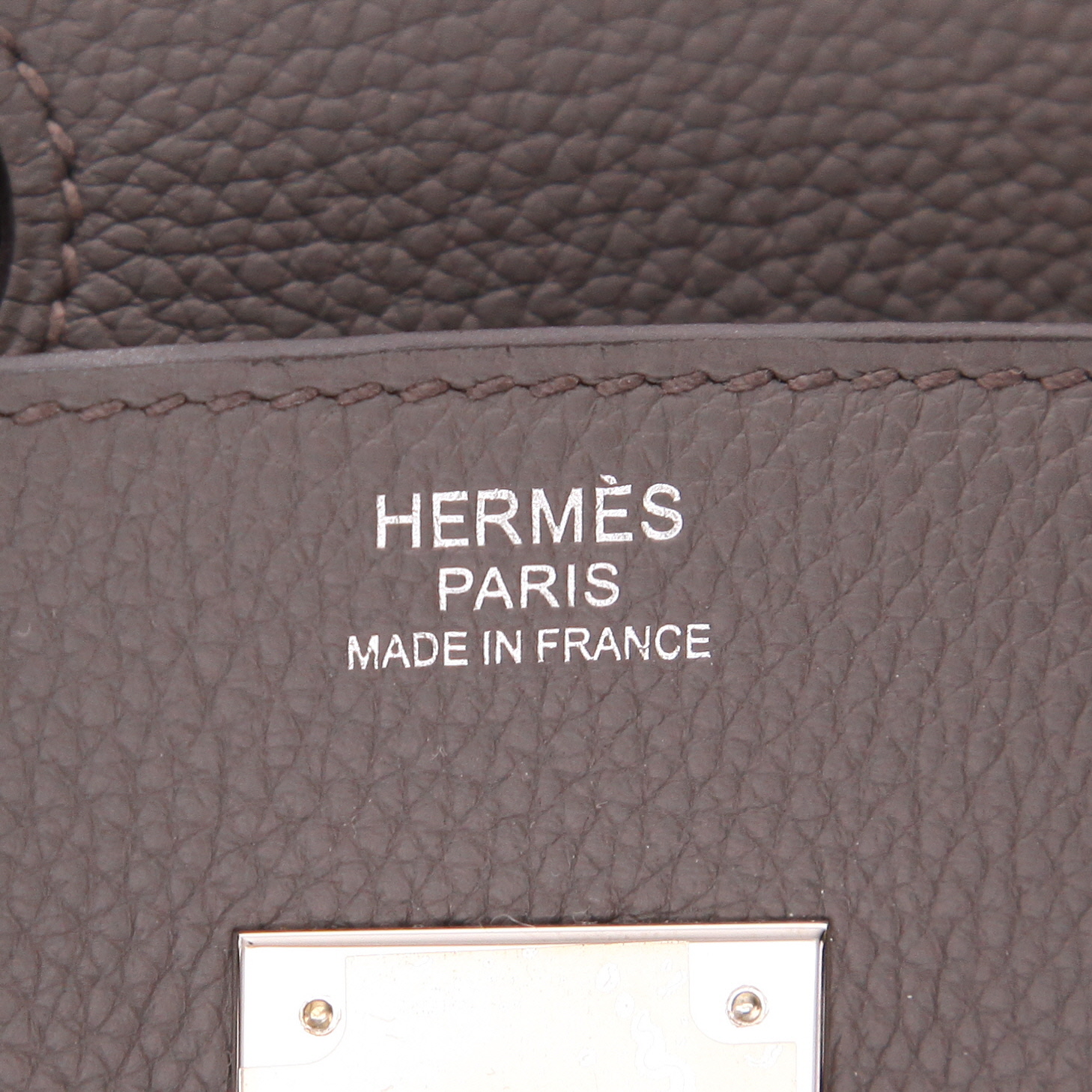 Borsa Hermès  Birkin 30 cm in pelle togo grigia - Detail D2