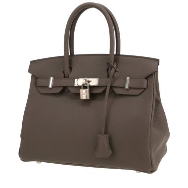 Bolso de mano Hermès  Birkin 30 cm en cuero togo gris