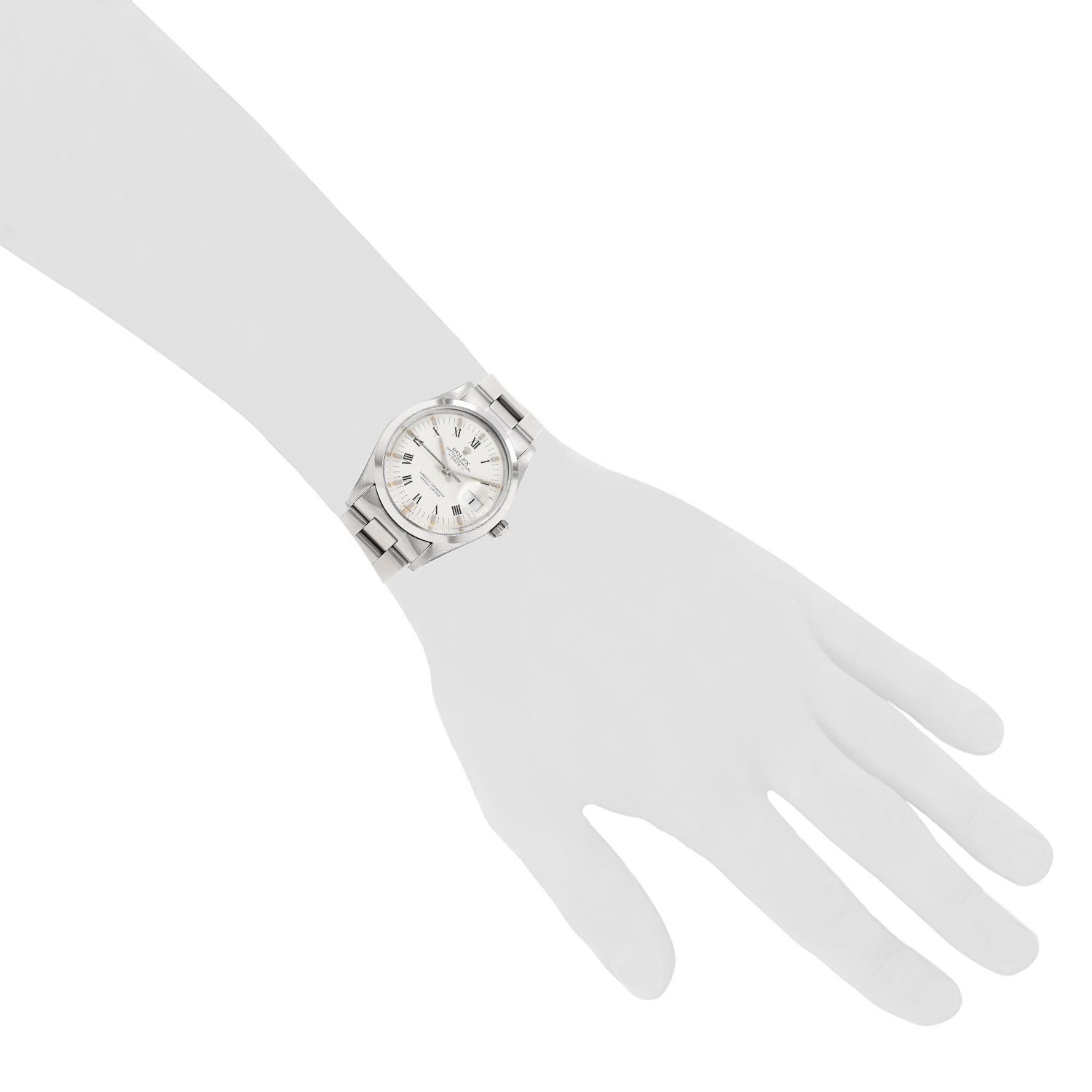 Montre Rolex Oyster Perpetual Date en acier Ref: Rolex - 15000  Vers 1981 - Detail D1