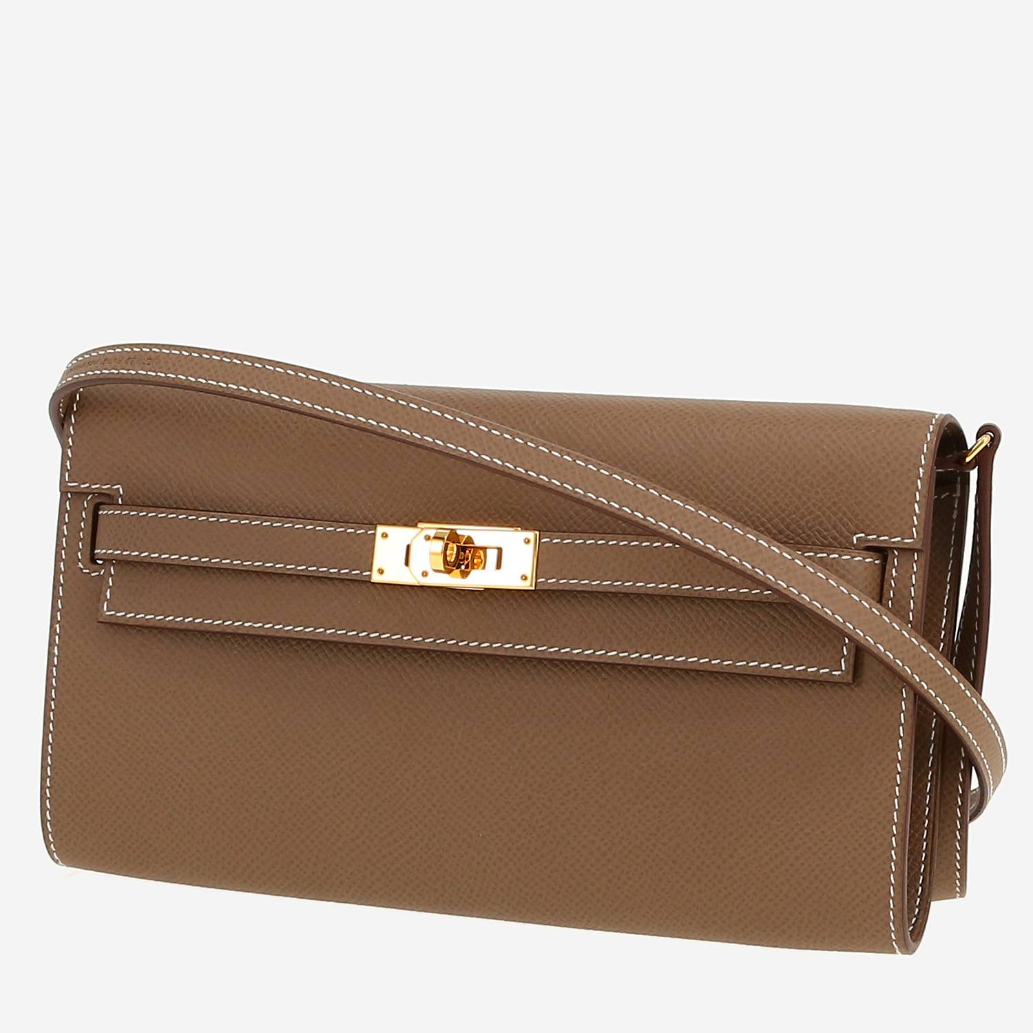 Bolso bandolera Hermès  Kelly To Go en cuero epsom marrón etoupe