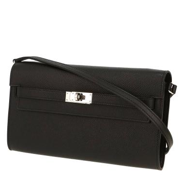 Sac bandoulière Hermès  Kelly To Go en cuir epsom noir