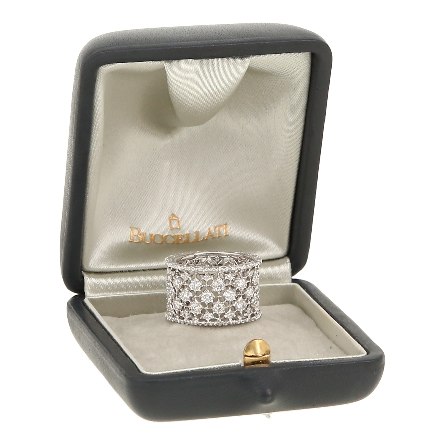Bague Buccellati Scacchi en or blanc et diamants - Detail D2