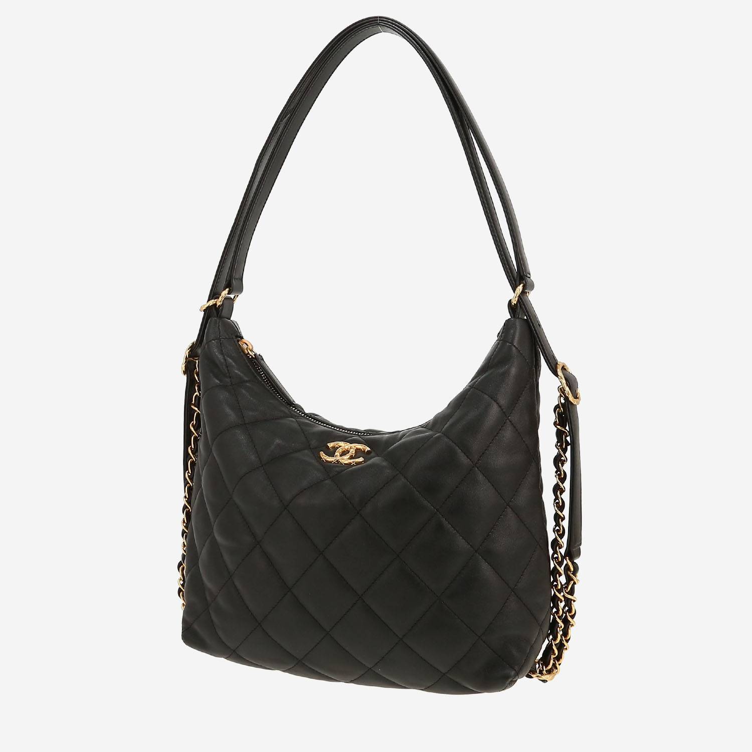 Chanel  Hobo handbag  in black quilted leather
