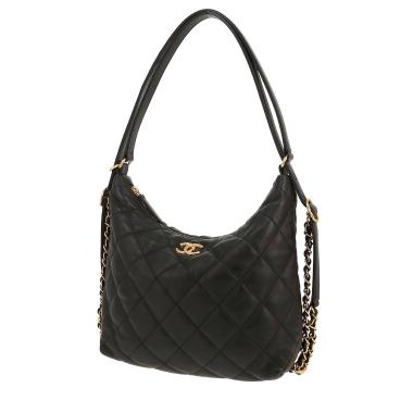 Chanel  Hobo handbag  in black quilted leather