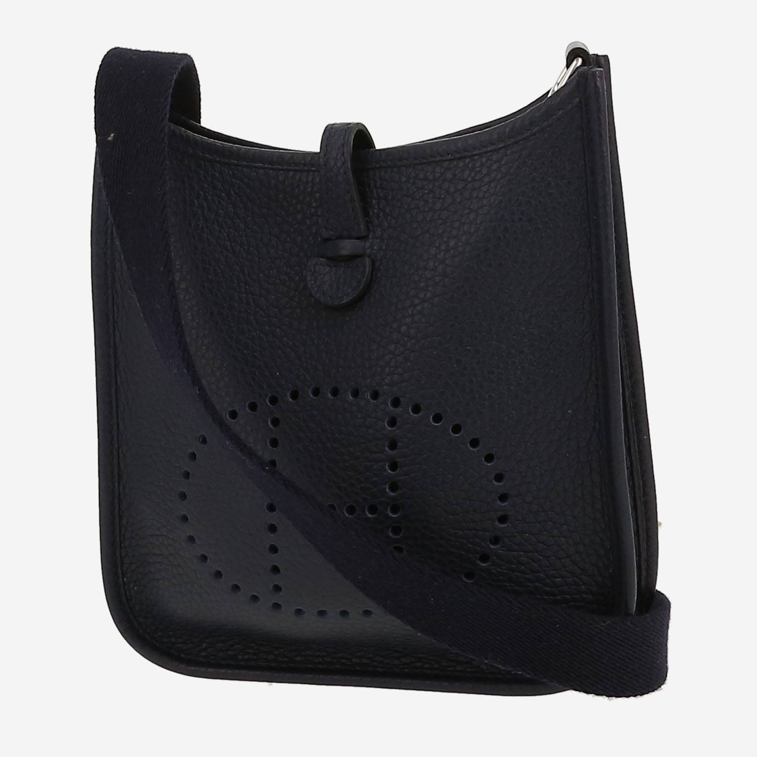 Bolso bandolera Hermès  Mini Evelyne en cuero taurillon clémence azul marino