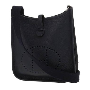 Hermès  Evelyne 16 cm shoulder bag  in navy blue leather taurillon clémence