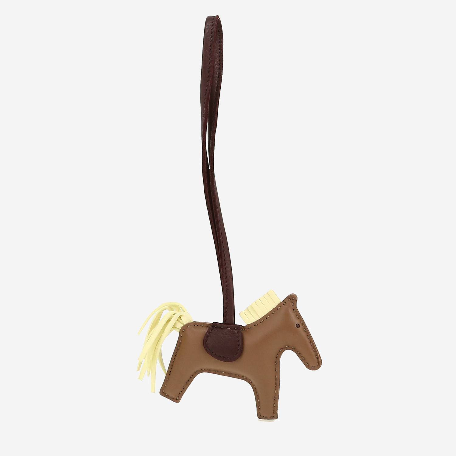 Hermès Rodeo bag accessory in brown and yellow leather