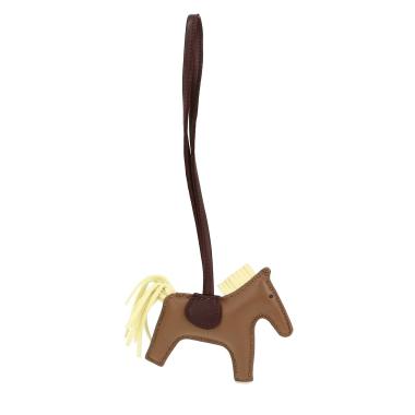 Hermès  Rodeo bag accessory in brown and yellow leather