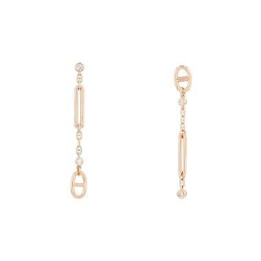Hermès Chaine d'Ancre Chaos earrings in pink gold and diamonds