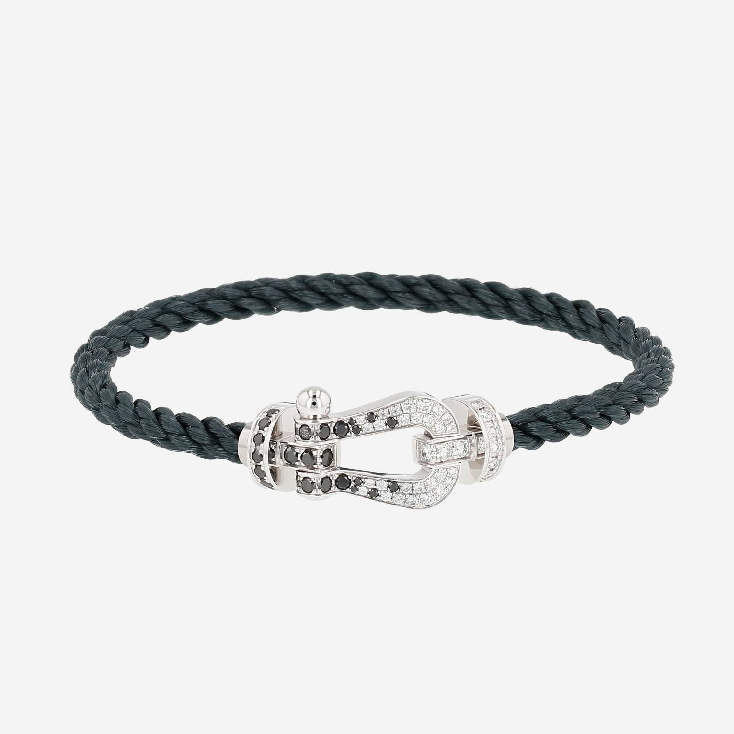 Fred Force 10 large model bracelet in white gold and diamonds Fred Force 10 large model bracelet in white gold and diamonds