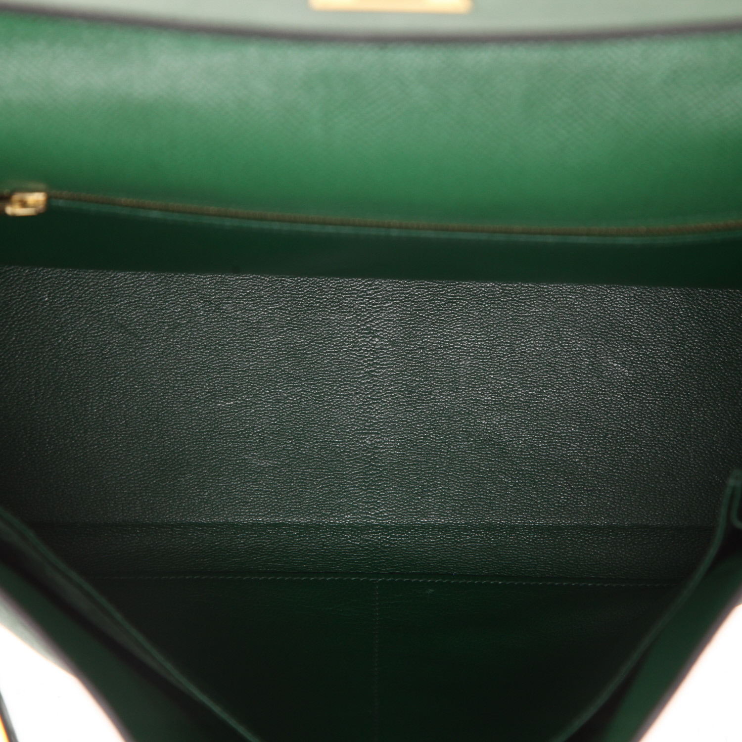 Hermès  Kelly 35 cm handbag  in Vert Bengale Courchevel leather - Detail D3