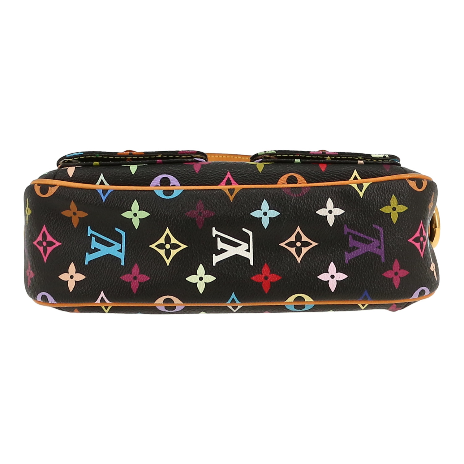 Sac à main Louis Vuitton  Lodge en toile monogram multicolore et noire et cuir naturel - Detail D1