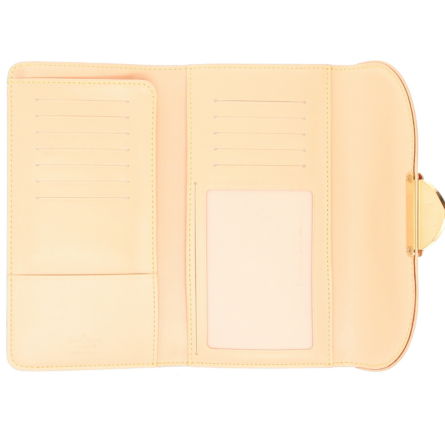 Billetera Louis Vuitton   en lona Monogram multicolor negra y cuero natural - Detail D3