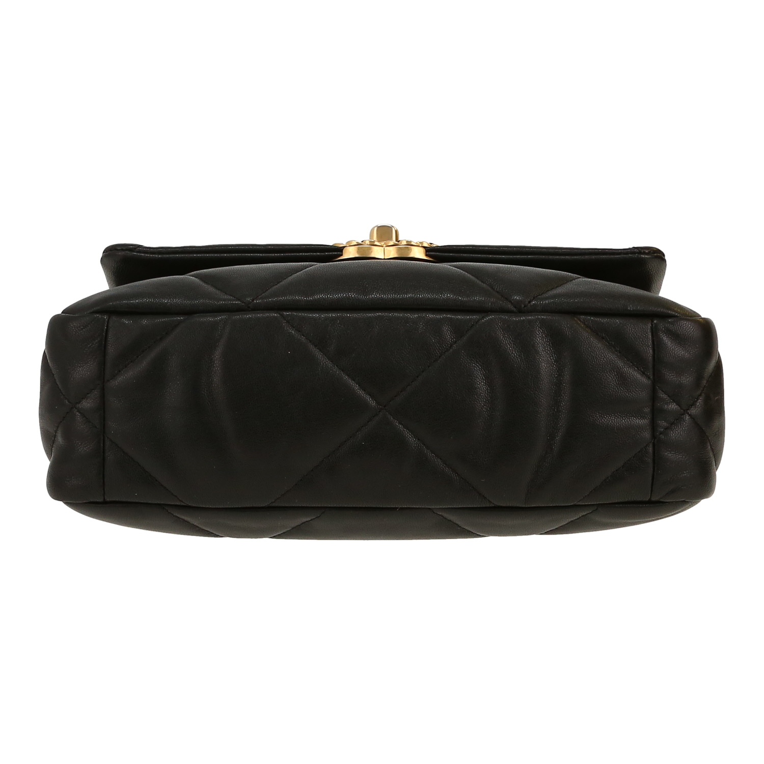 Bolso bandolera Chanel  19 en cuero acolchado negro - Detail D1
