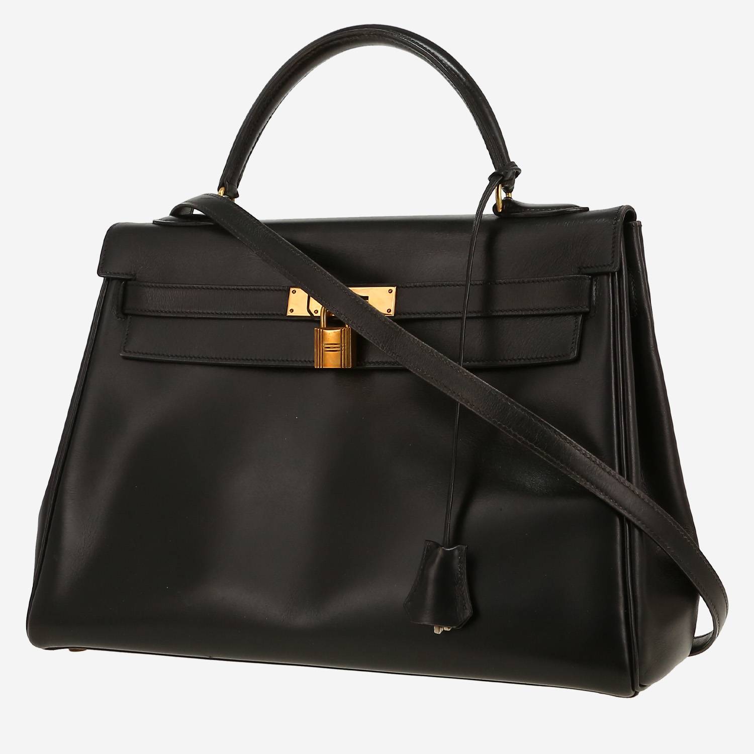 Hermès  Kelly 32 cm handbag  in black box leather