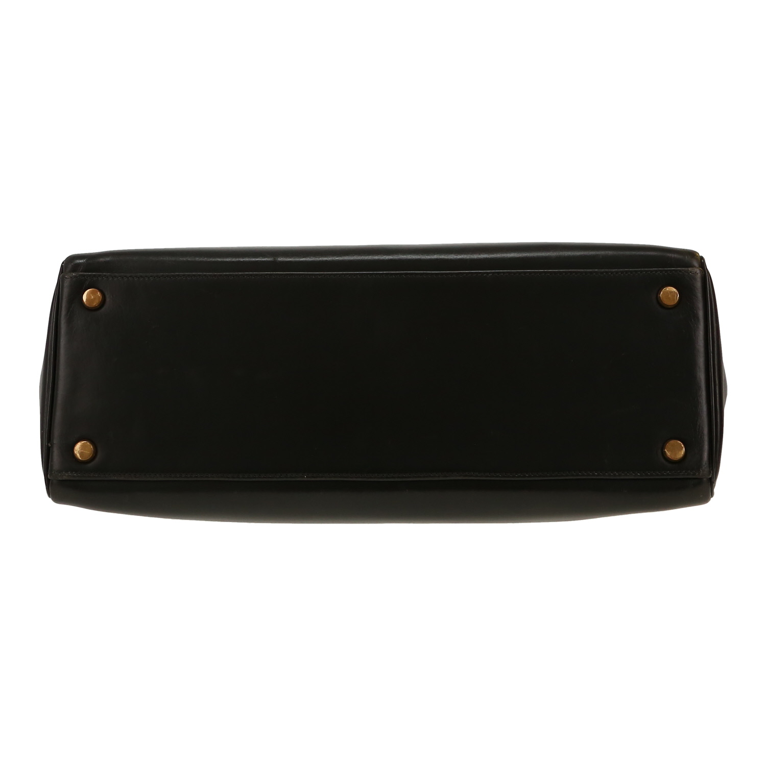 Bolso de mano Hermès  Kelly 32 cm en cuero box negro - Detail D1