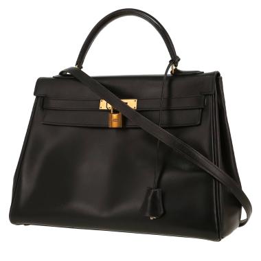 Sac à main Hermès  Kelly 32 cm en cuir box noir