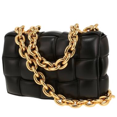 Sac bandoulière Bottega Veneta  Padded Cassette en cuir intrecciato noir