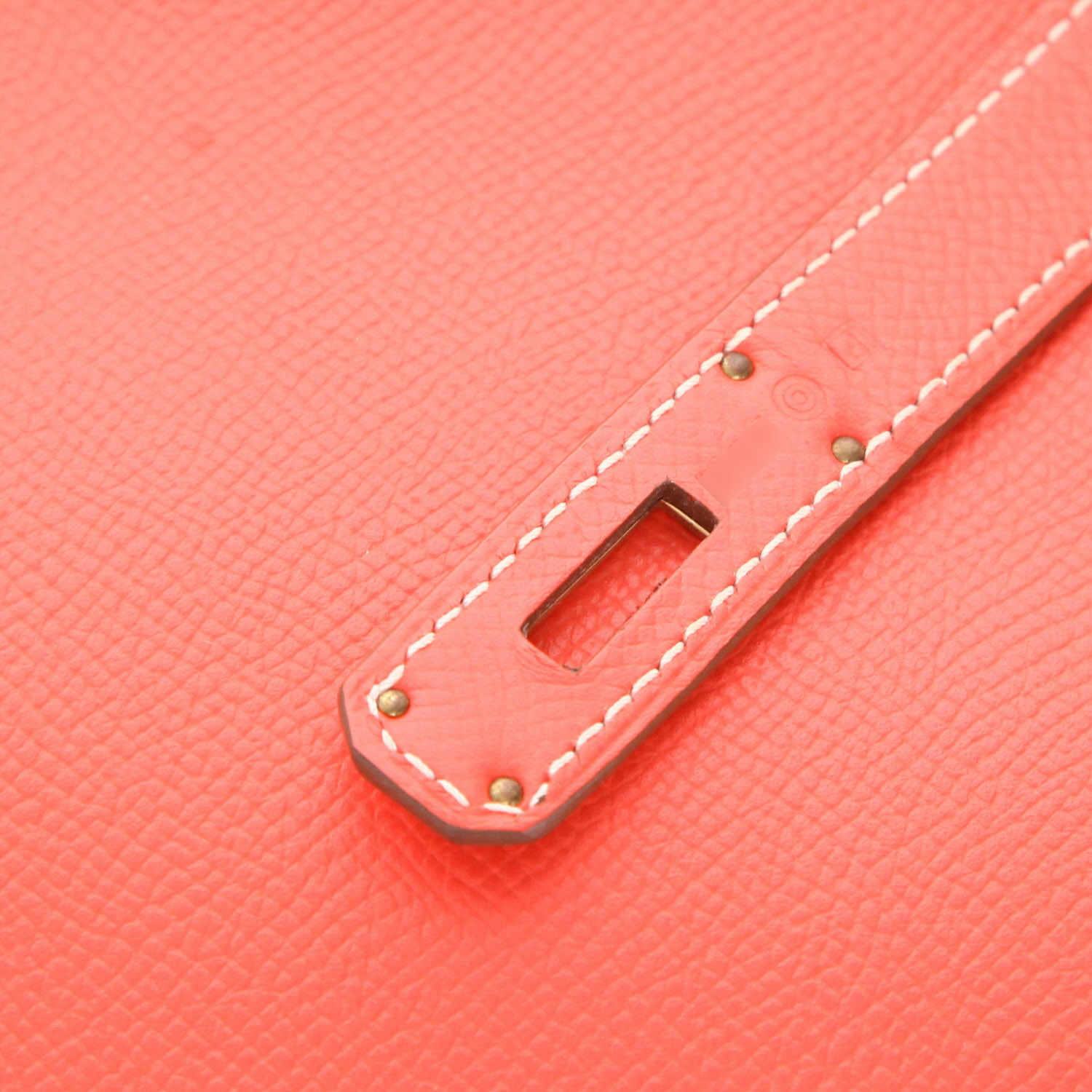 Bolso de mano Hermès  Birkin 35 cm en cuero epsom rosa Jaipur - Detail D4