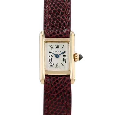 Montre Cartier Mini Tank en or jaune Ref: Cartier - 828001  Vers 1990