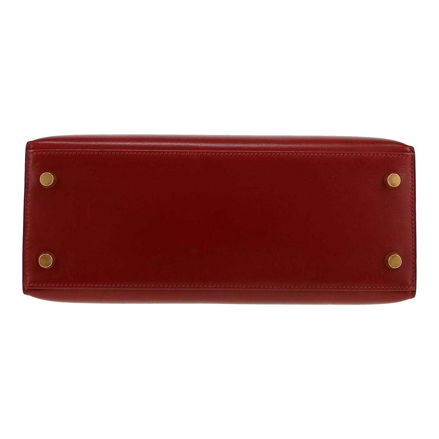 Hermès  Kelly 25 cm handbag  in burgundy box leather - Detail D1