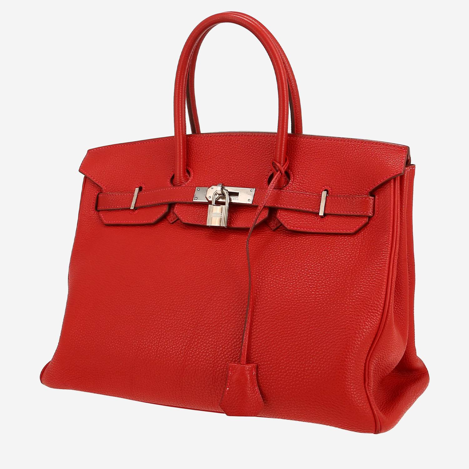 Sac à main Hermès  Birkin 35 cm en cuir togo rouge