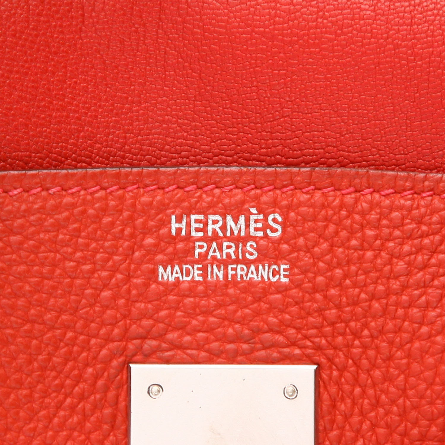 Hermès  Birkin 35 cm handbag  in red togo leather - Detail D2