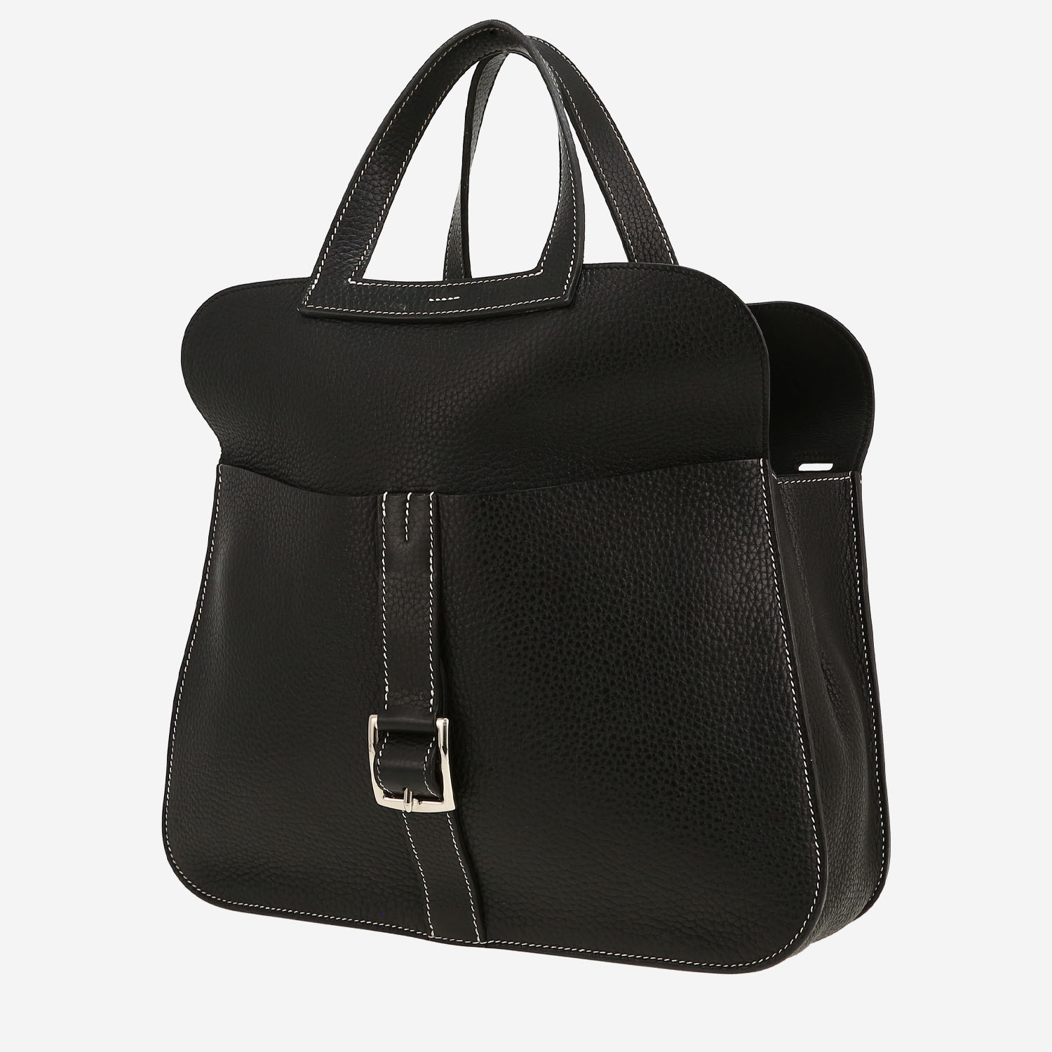 Hermès  Halzan handbag  in black togo leather - Detail D4