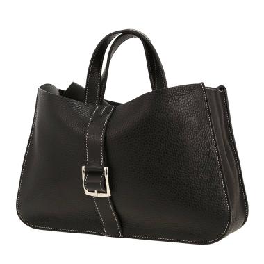 Bolso de mano Hermès  Halzan en cuero togo negro