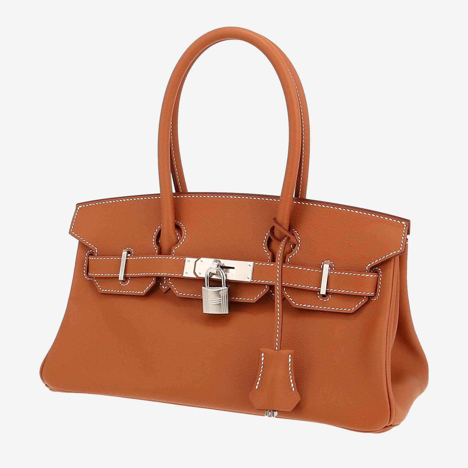 Bolso para llevar al hombro o en la mano Hermès  Birkin Shoulder en cuero Evercolor color oro