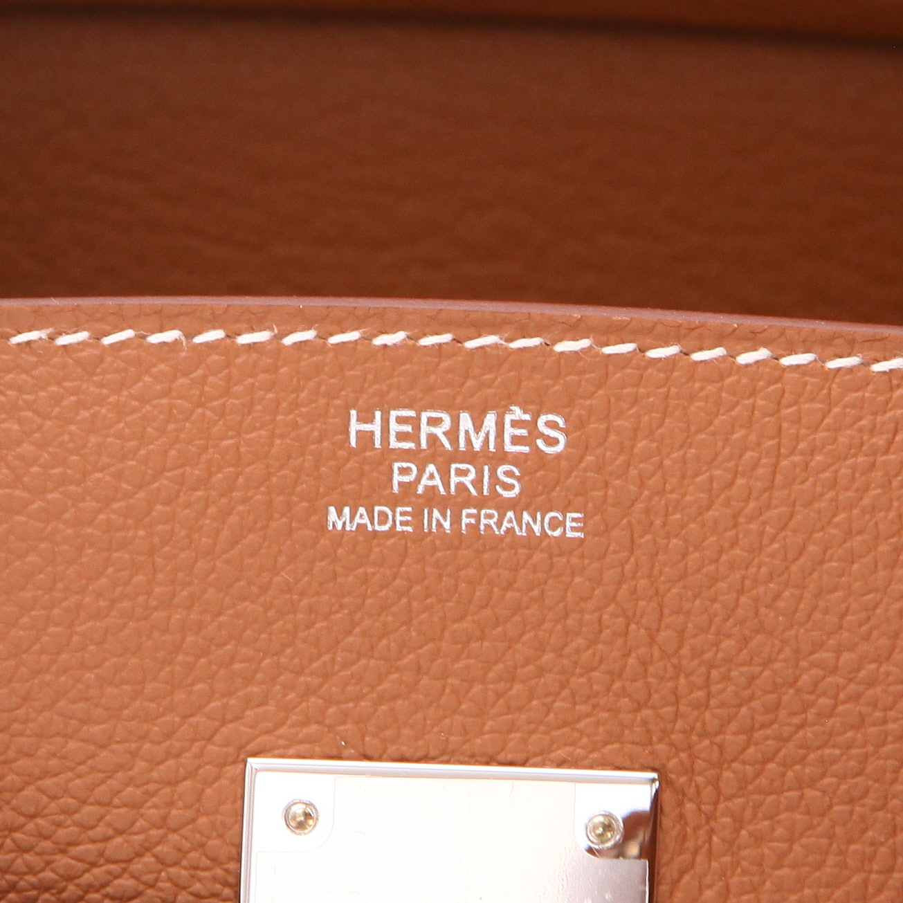 Borsa da spalla o a mano Hermès  Birkin Shoulder in pelle Evercolor gold - Detail D2