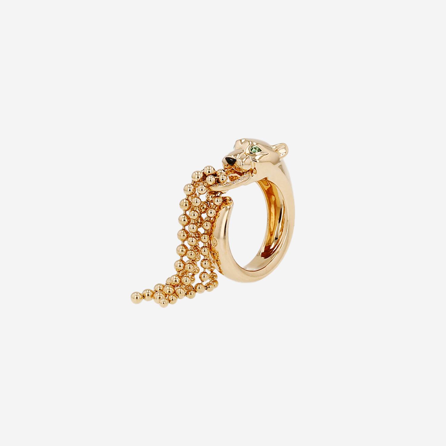 Sortija Cartier Panthère de oro amarillo, diamantes y tsavoritas