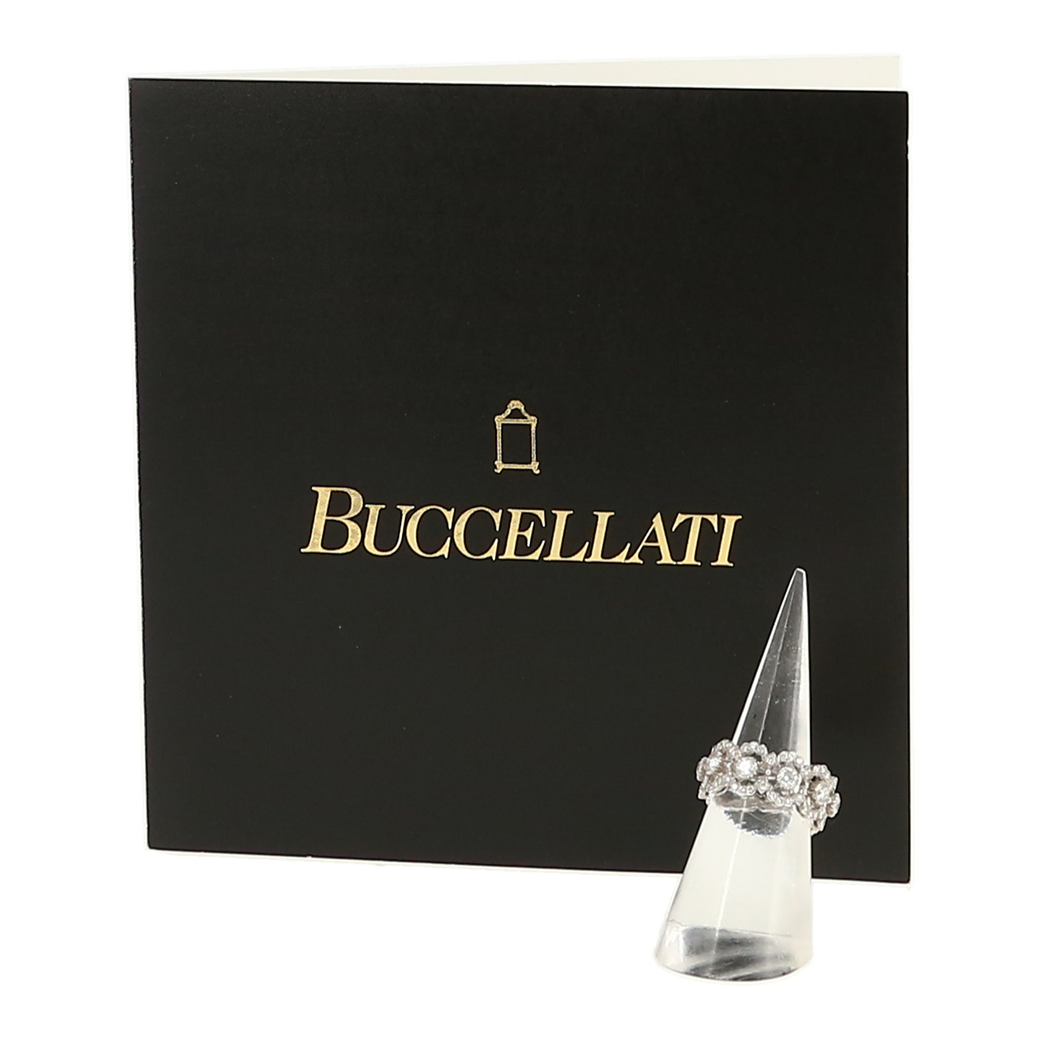 Anello Buccellati Eternelle Ghirlanda in oro bianco e diamanti - Detail D2