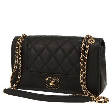 Sac à main Chanel   en cuir matelassé noir