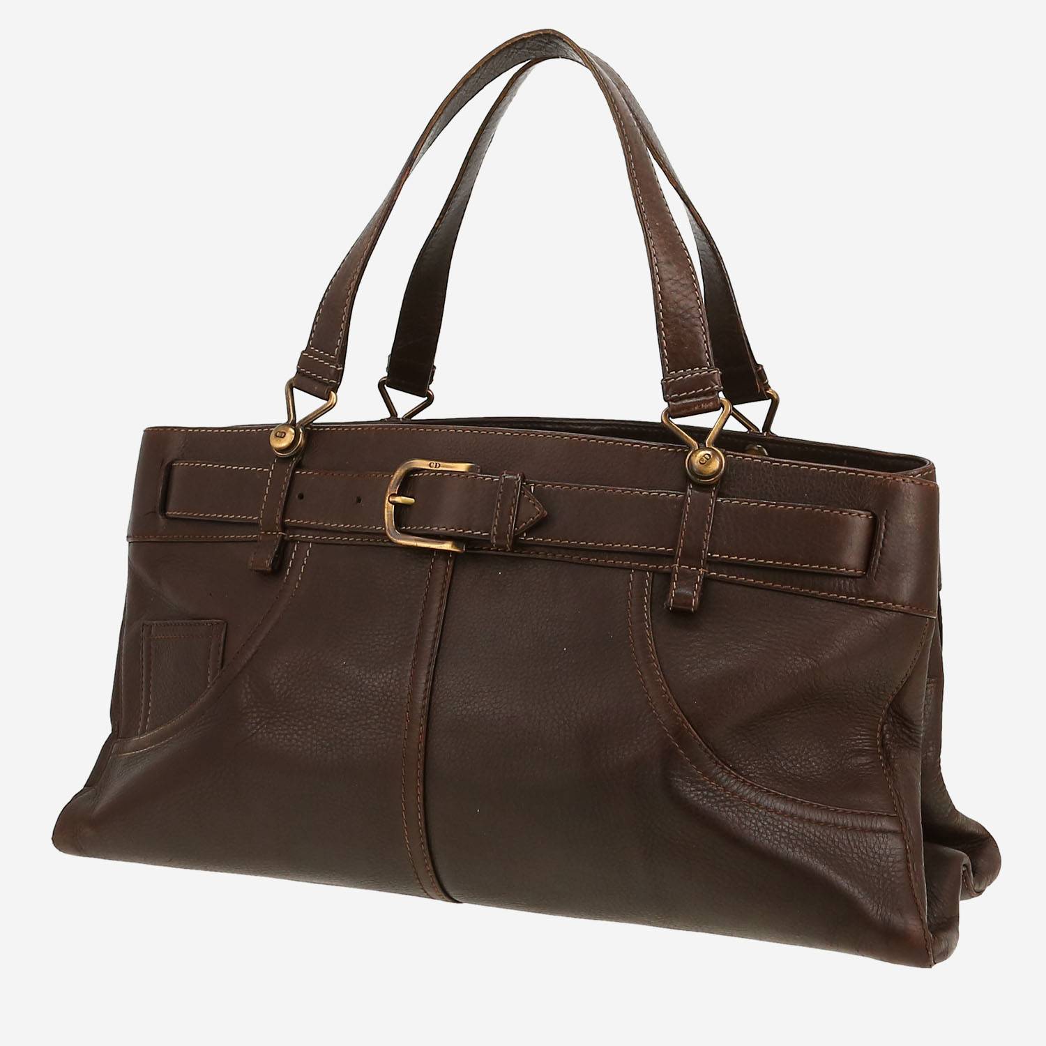 Dior  Jeans Pocket handbag  in brown grained leather