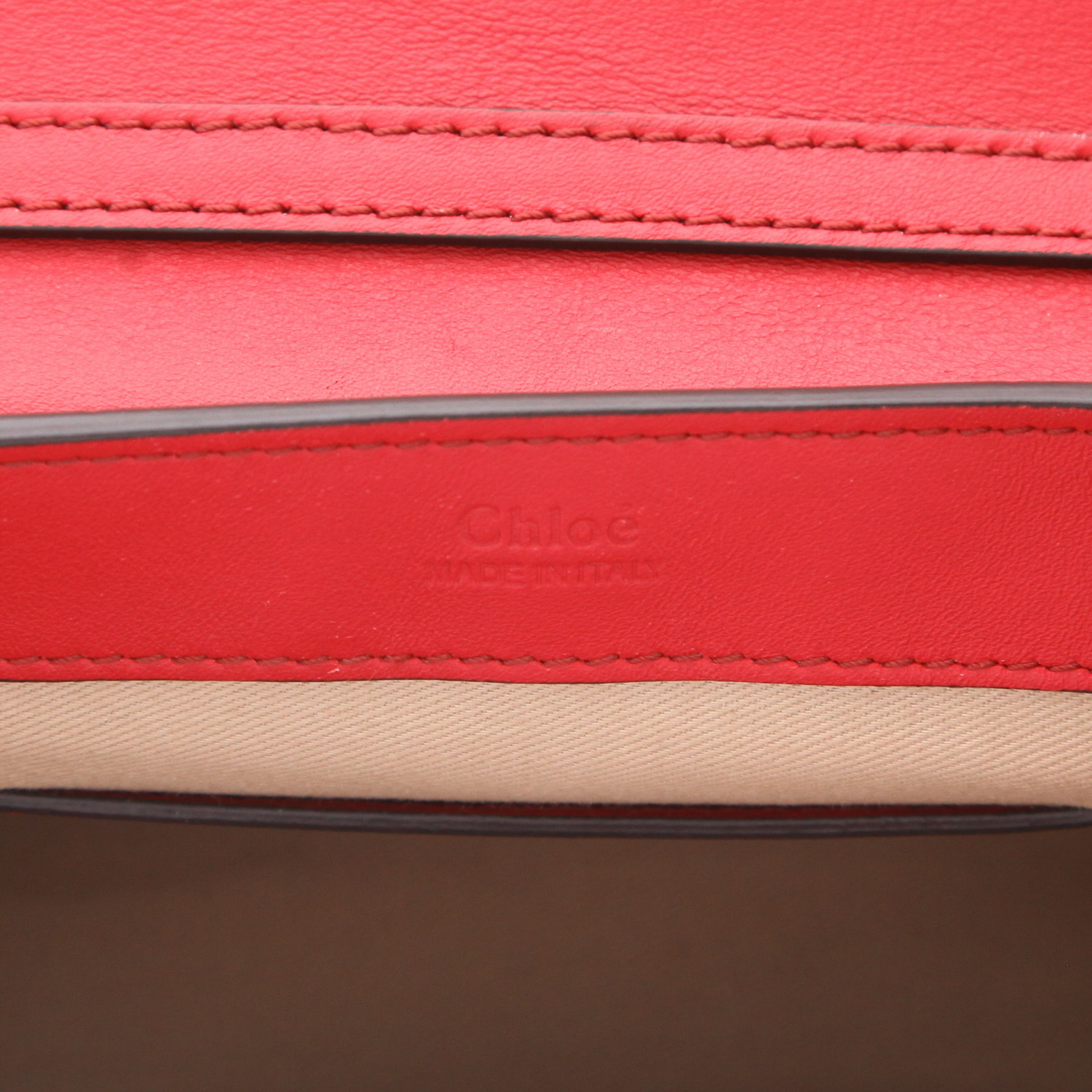 Bolso bandolera Chloé  C en cuero rojo - Detail D2