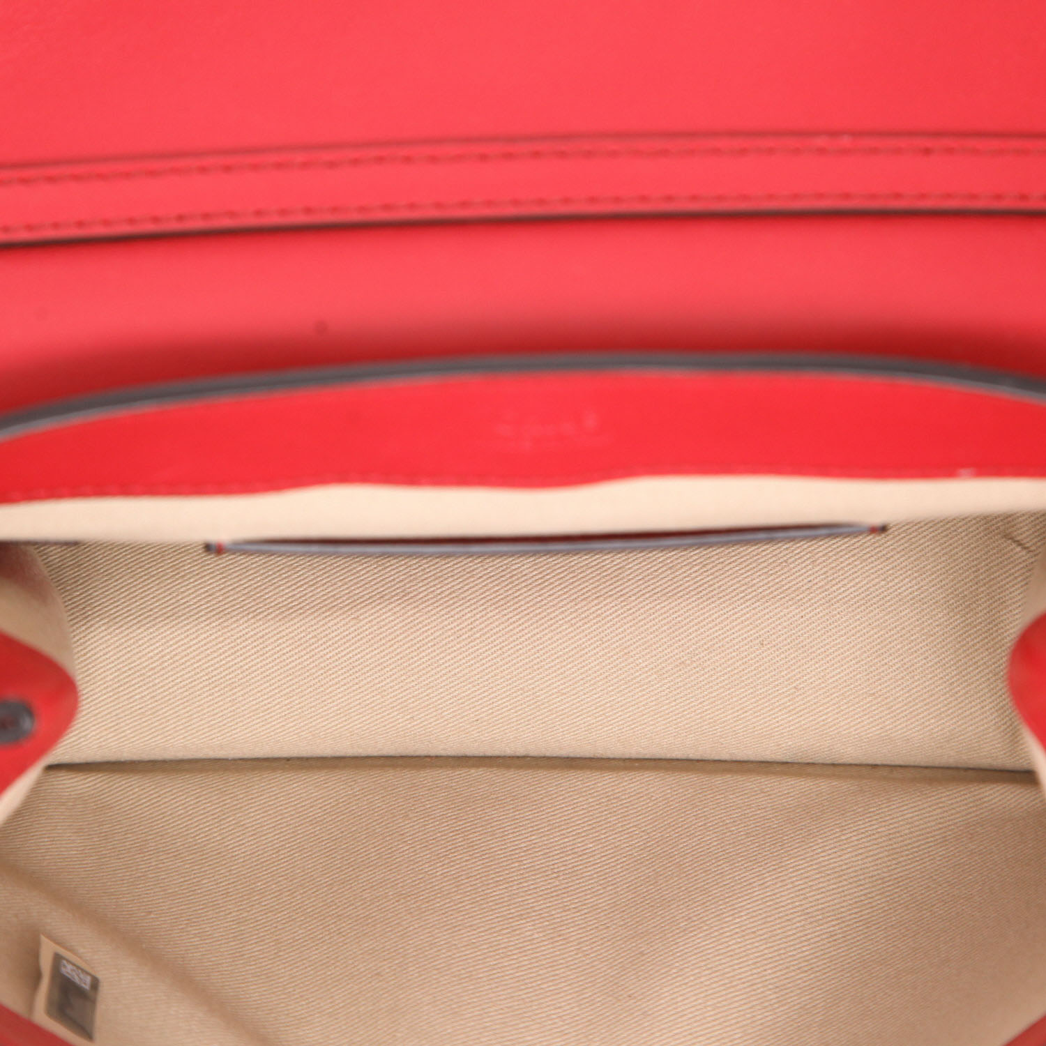 Chloé  C shoulder bag  in red leather - Detail D3