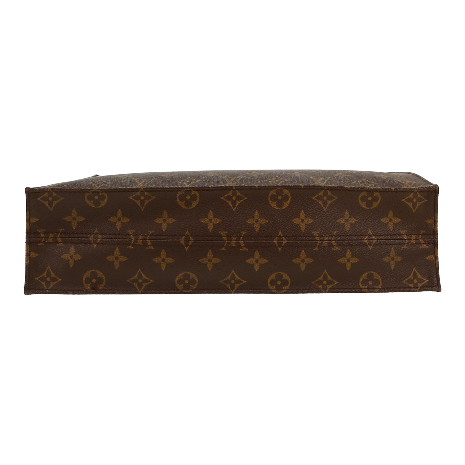 Sac à main Louis Vuitton  Sac Plat en toile monogram marron et cuir naturel - Detail D1