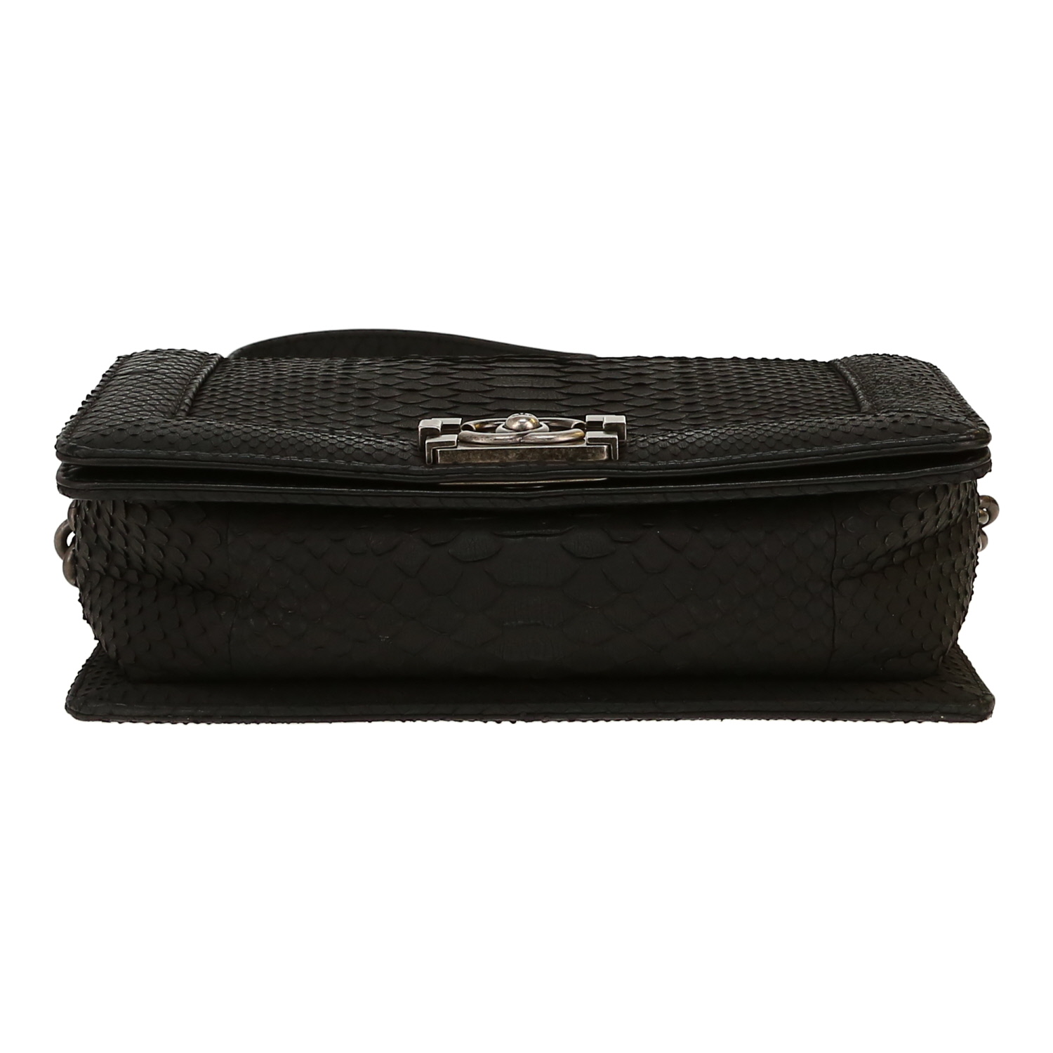 Borsa a tracolla Chanel  Boy in pitone nero - Detail D1