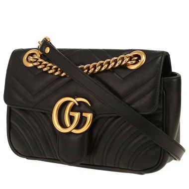 Sac bandoulière Gucci  GG Marmont en cuir matelassé noir