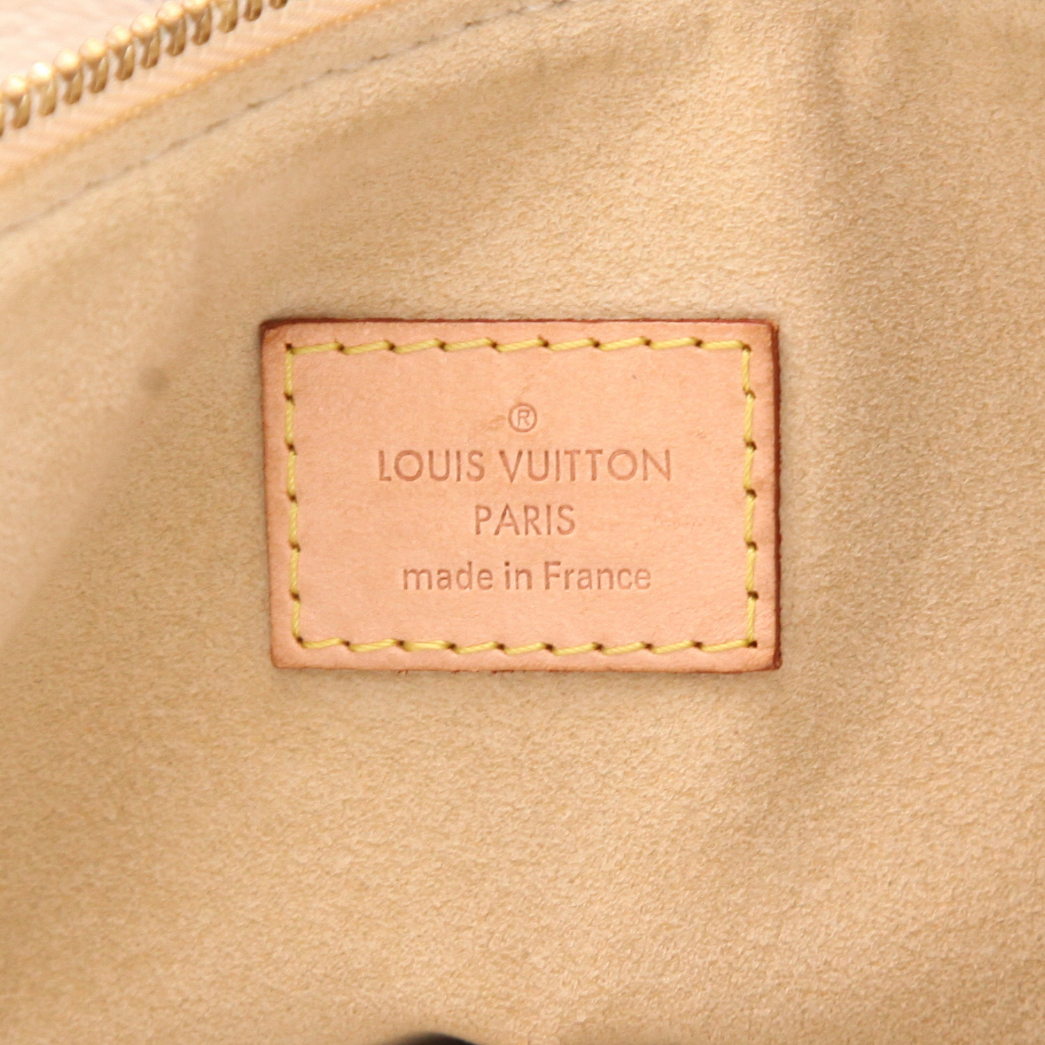 Borsa Louis Vuitton  Evora in tela a scacchi azzurro e pelle naturale - Detail D2