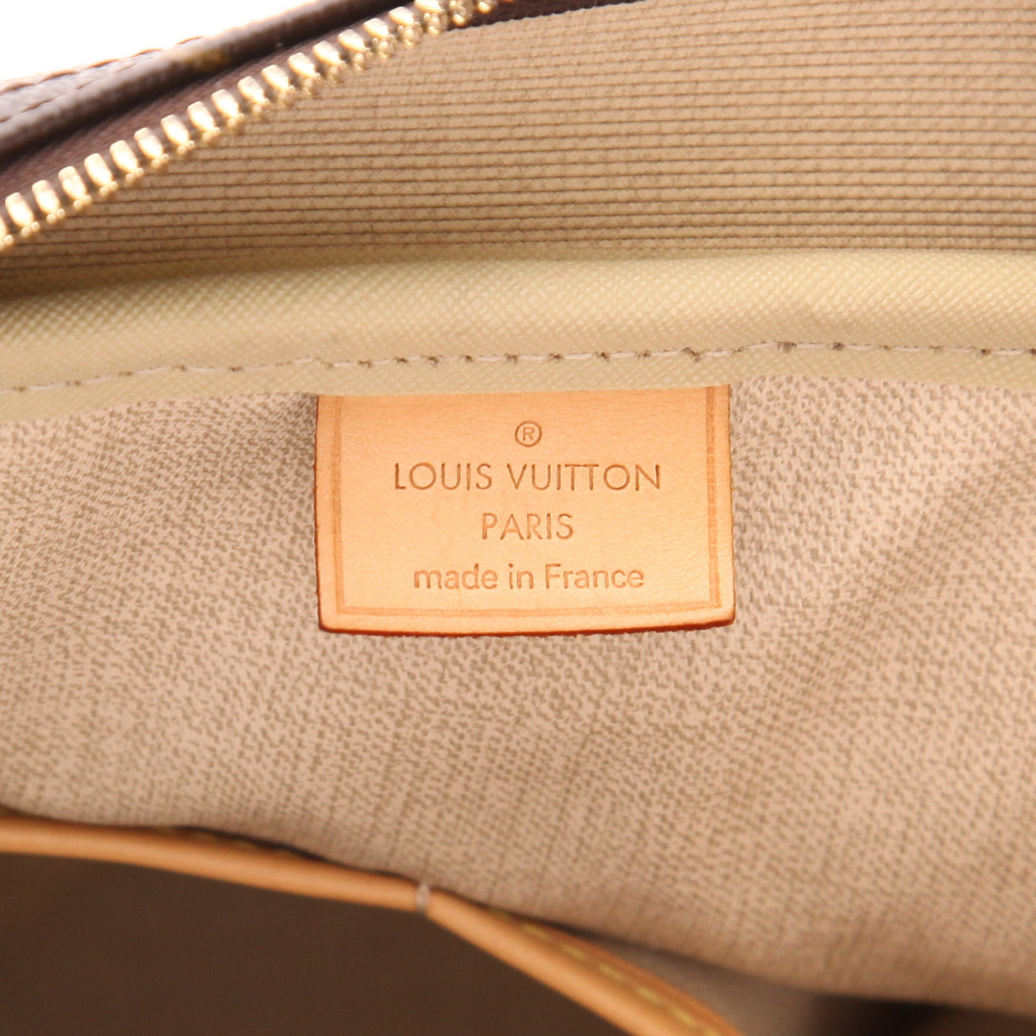 Bolso de mano Louis Vuitton  Deauville en lona Monogram marrón y cuero natural - Detail D2