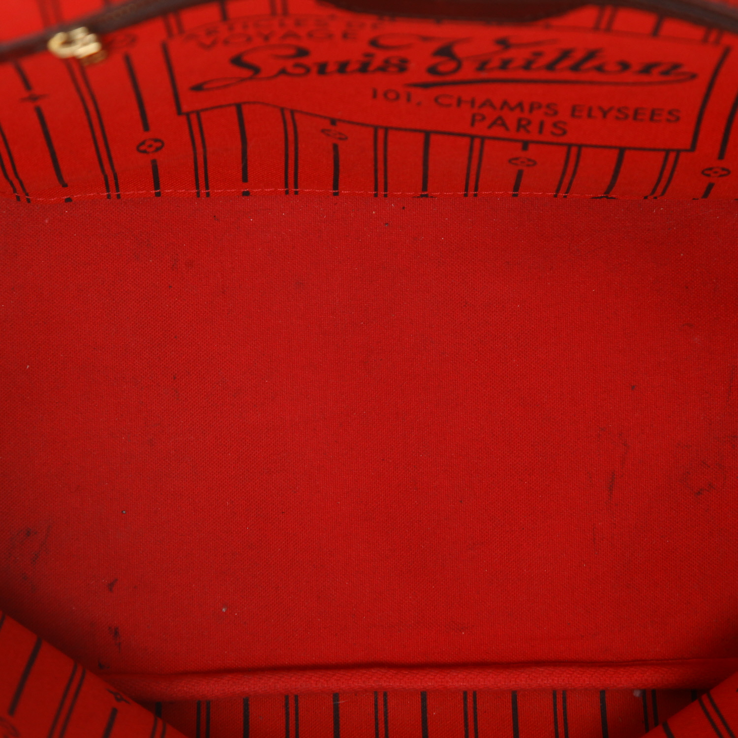 Bolso Cabás Louis Vuitton  Neverfull en lona a cuadros ébano y cuero marrón - Detail D3