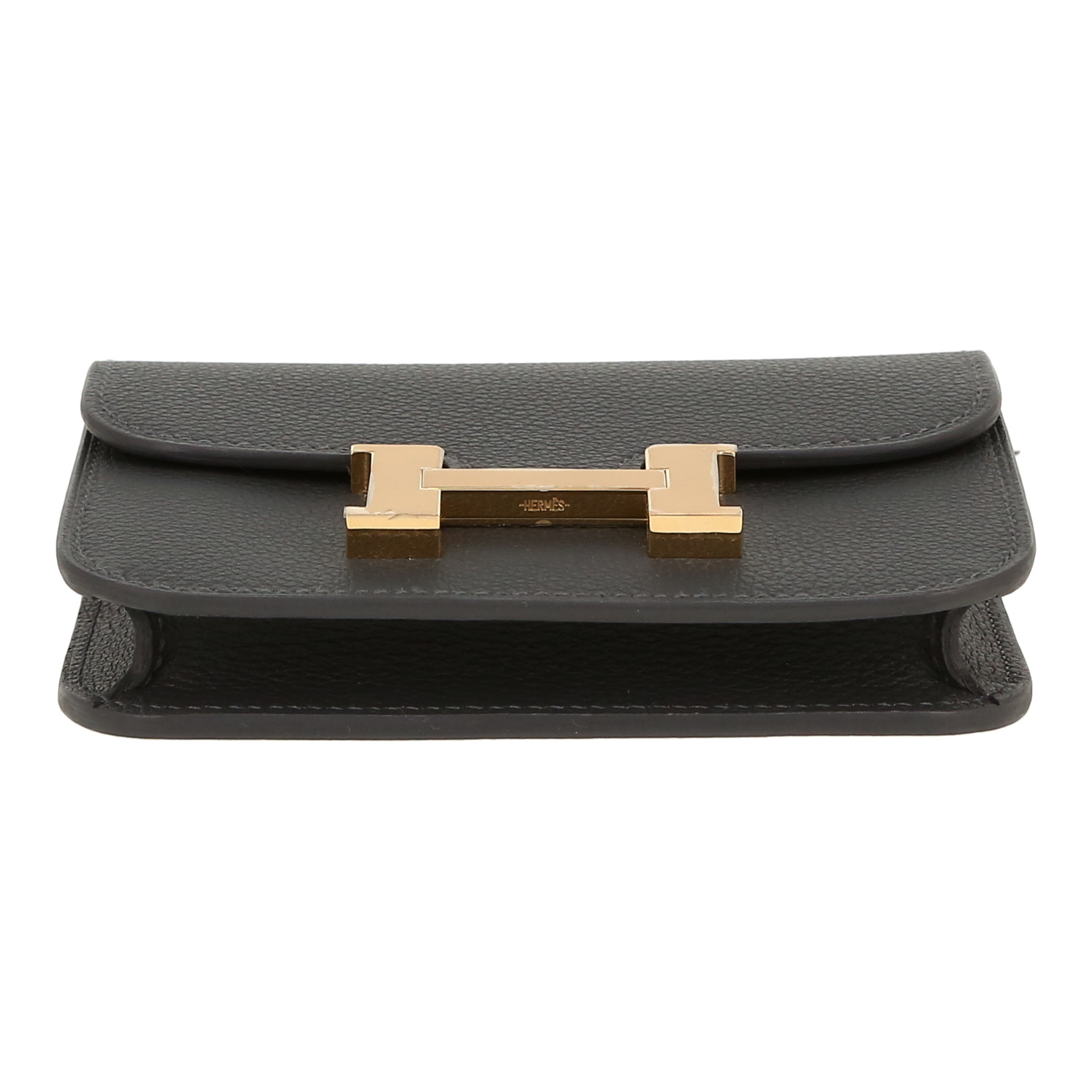 Pochette Hermès  Constance Slim in pelle Evercolor grigio Ardoise - Detail D1