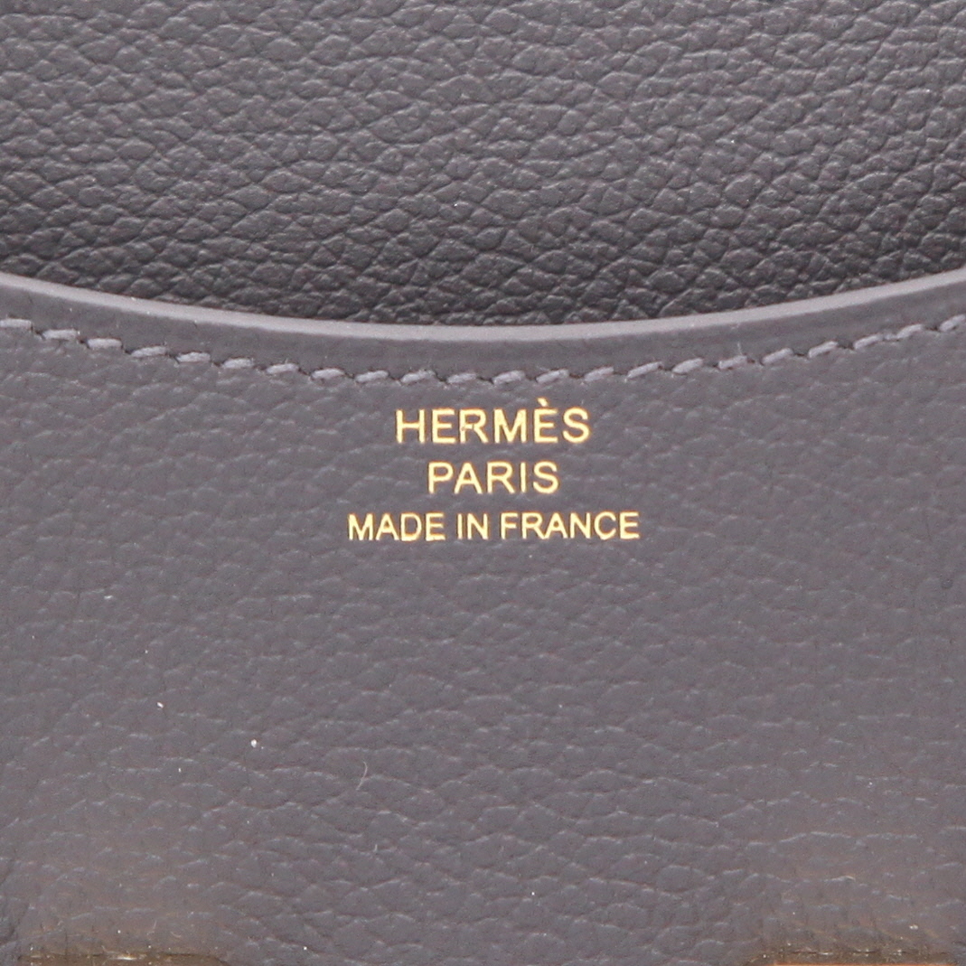 Pochette Hermès  Constance Slim en cuir Evercolor gris Ardoise - Detail D2
