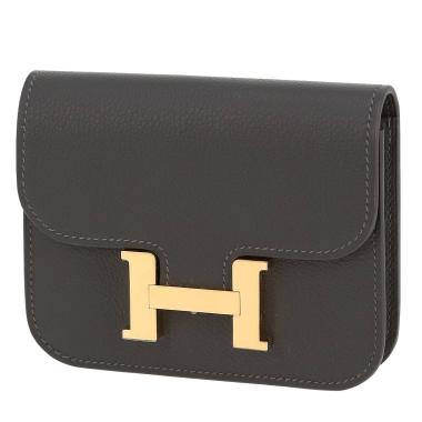 Pochette Hermès  Constance Slim en cuir Evercolor gris Ardoise