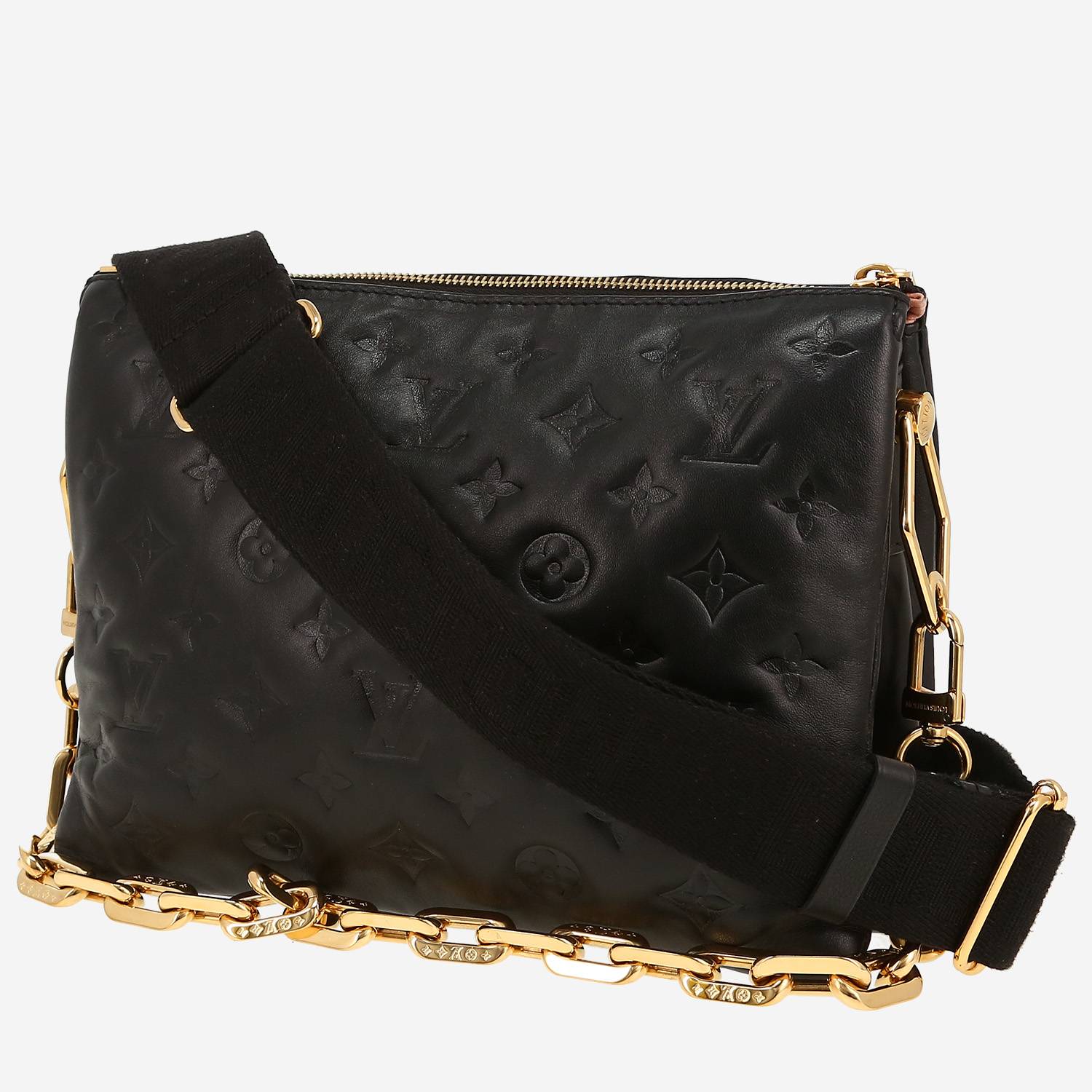 Sac bandoulière Louis Vuitton  Coussin en cuir monogram empreinte noir
