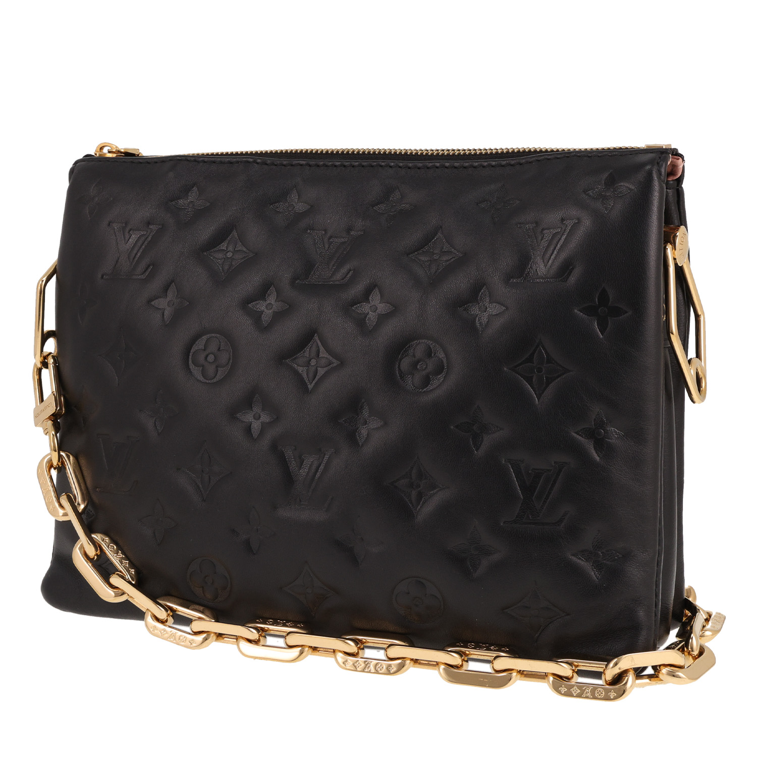 Sac Coussin Louis Vuitton Monogram Noir en Cuir Occasion
