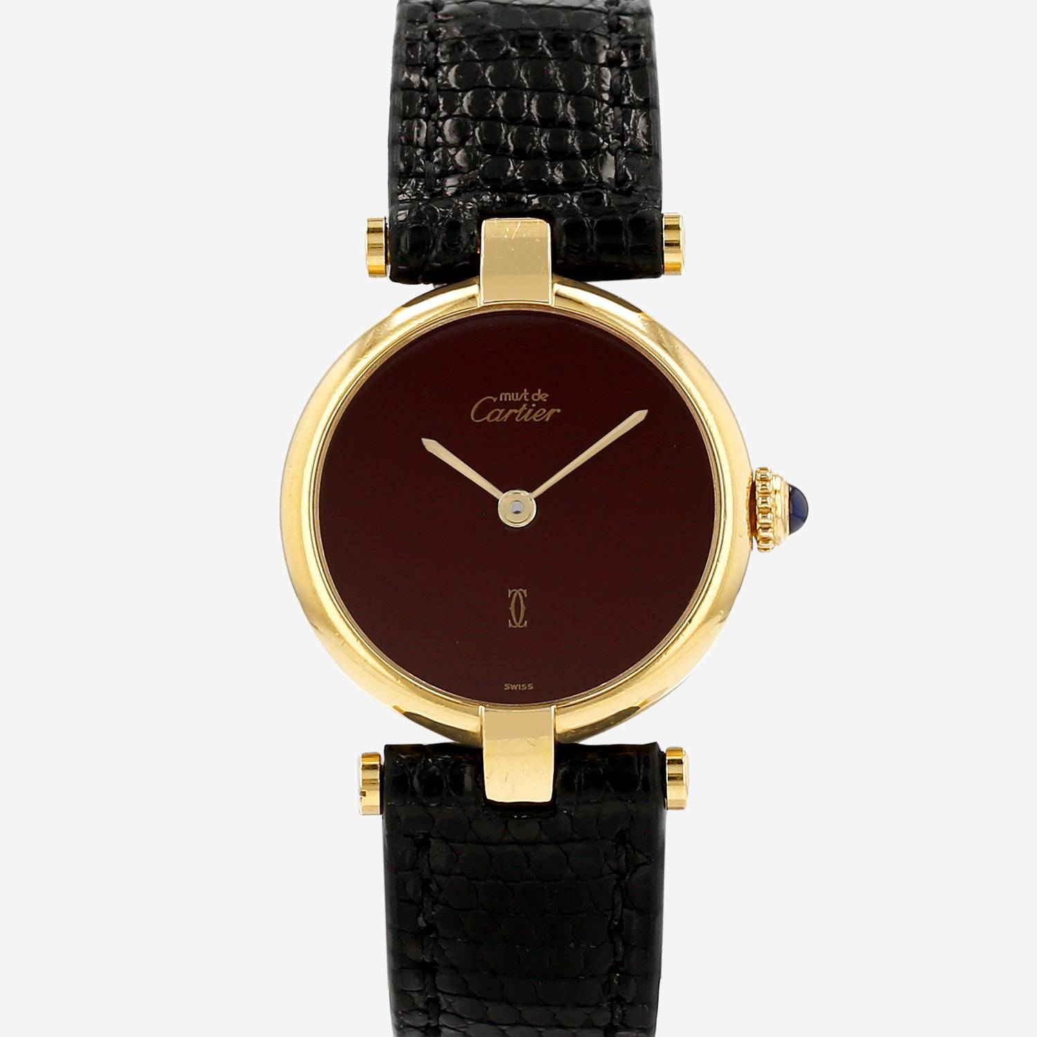 Reloj Cartier Must Vendôme de plata dorada Circa 1990